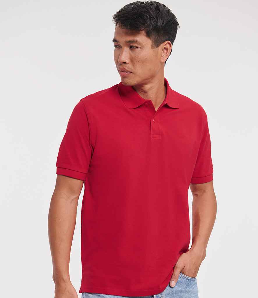 Men's Classic Pique Polo Shirt in Hibiscus Red Marl