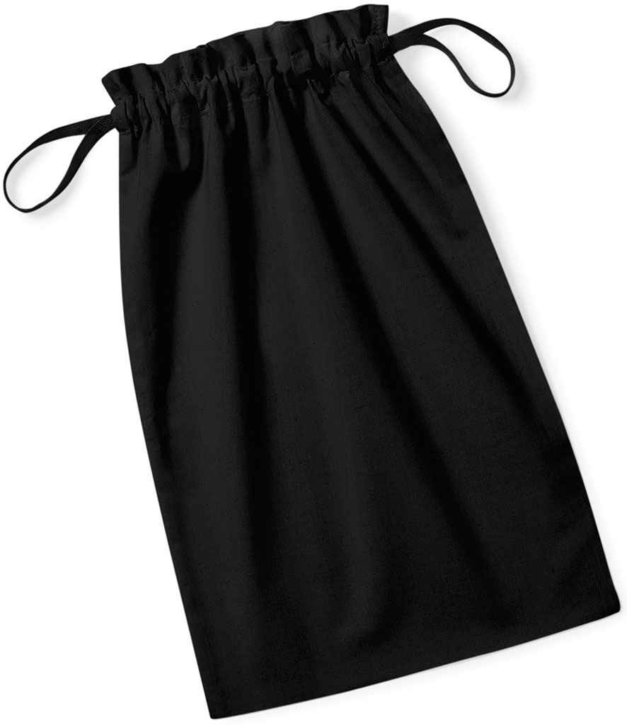 Westford Mill Recycled Cotton Drawstring Bag (One Size) (Black